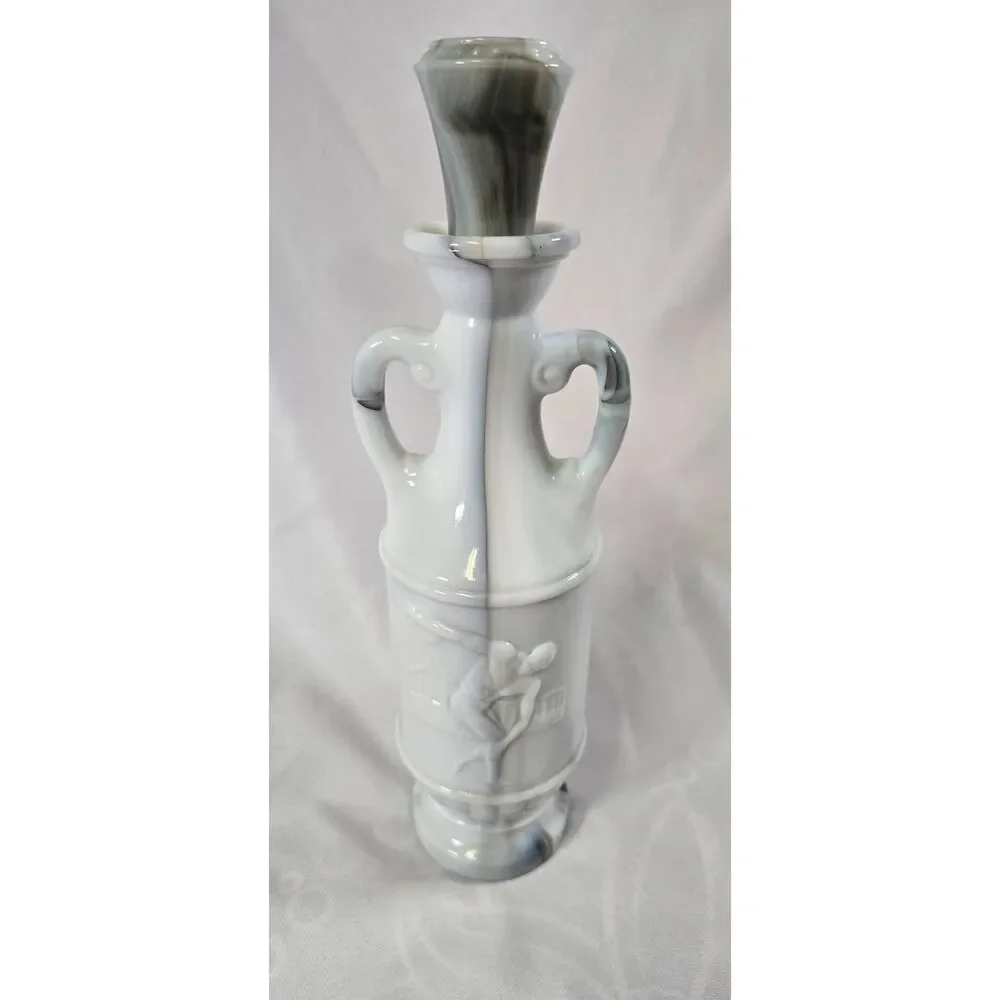 Vintage JIM BEAM liquor Decanter bottle White Marble GREEK Discus Thrower Empty